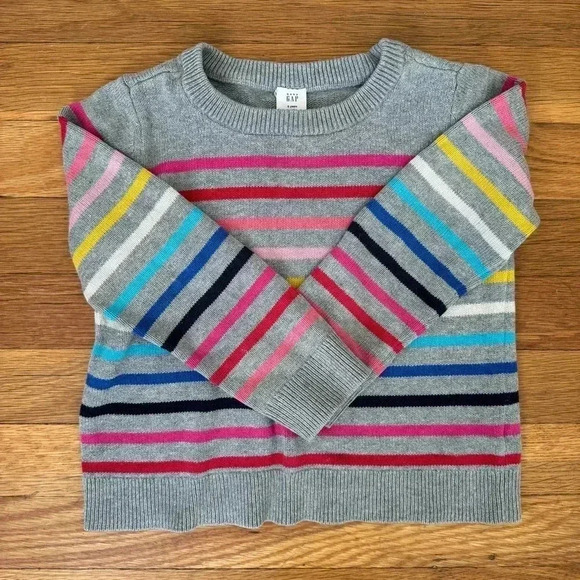 GAP girls rainbow stripe sweater size 5 - Picture 4 of 5